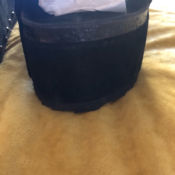 FREE PEOPLE  Black Suede Platform Sandals - Picture 4 of 5